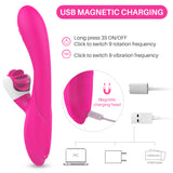 S196_usb rechargeable silicone tongue licking sex toy 360 degree vibrator stimulate clitoris g-spot tongue massage for women