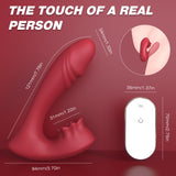 S371-2_silicone vibration waterproof double anal and woman g spot lick vagina clitoris sex toy massage vibrator red