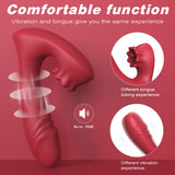 S371-2_silicone vibration waterproof double anal and woman g spot lick vagina clitoris sex toy massage vibrator red