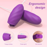 S297-2_2 in 1 ose vibrators adult toy women spiral sex toy with tongue vibrator for female【S297-2】