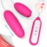 S297-2_2 in 1 ose vibrators adult toy women spiral sex toy with tongue vibrator for female【S297-2】