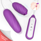 S297-2_2 in 1 ose vibrators adult toy women spiral sex toy with tongue vibrator for female【S297-2】