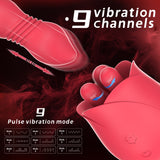 S475-7_rose vibrators adult toy women vibrating pink rose sex toy with tongue vibrator for female