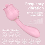 S361-2_Rose vibrator g spot red pink rose clitoral tongue vibrator g-spot rose vibrator for women【S361-2】