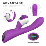 S076_Silicone Electric Adult Sex Toy Vibrating Rotation Licking Tongue Dildo Vibrator for Woman Sex Products USB Charging【S076】