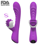 S076_Silicone Electric Adult Sex Toy Vibrating Rotation Licking Tongue Dildo Vibrator for Woman Sex Products USB Charging【S076】