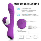 S076_Silicone Electric Adult Sex Toy Vibrating Rotation Licking Tongue Dildo Vibrator for Woman Sex Products USB Charging【S076】