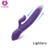 S142-2_Factory Supply Fashion Design 10 Frequencies Sex toy Woman Massage Rabbit Dildo Intelligent heating Vibrator【S142-2】