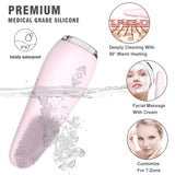 S088_Electric Waterproof Face Cleanser Massager Soft silicone Cleaning Brush Face massage toys for woman