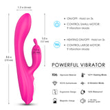 S103_Heated Vagina Sex Toy, g-spot and c-spot stimulating Rabbit Vibrator for women