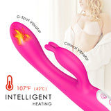 S103_Heated Vagina Sex Toy, g-spot and c-spot stimulating Rabbit Vibrator for women