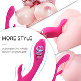 S212_Silicone G spot clitoris vibrator rabbit vibrator G Spot Dildo Massager Rabbit Vibrator Sex Toys For Women